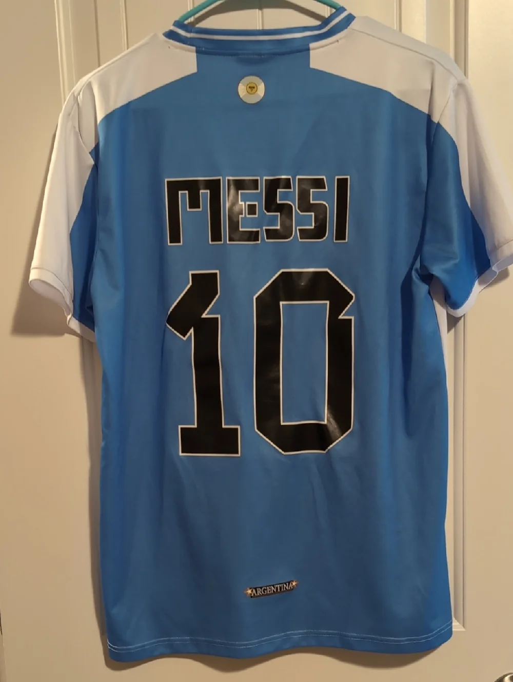 Messi Argentina Stripe Kids Soccer Jersey - Blue & White - Picture 3 of 3